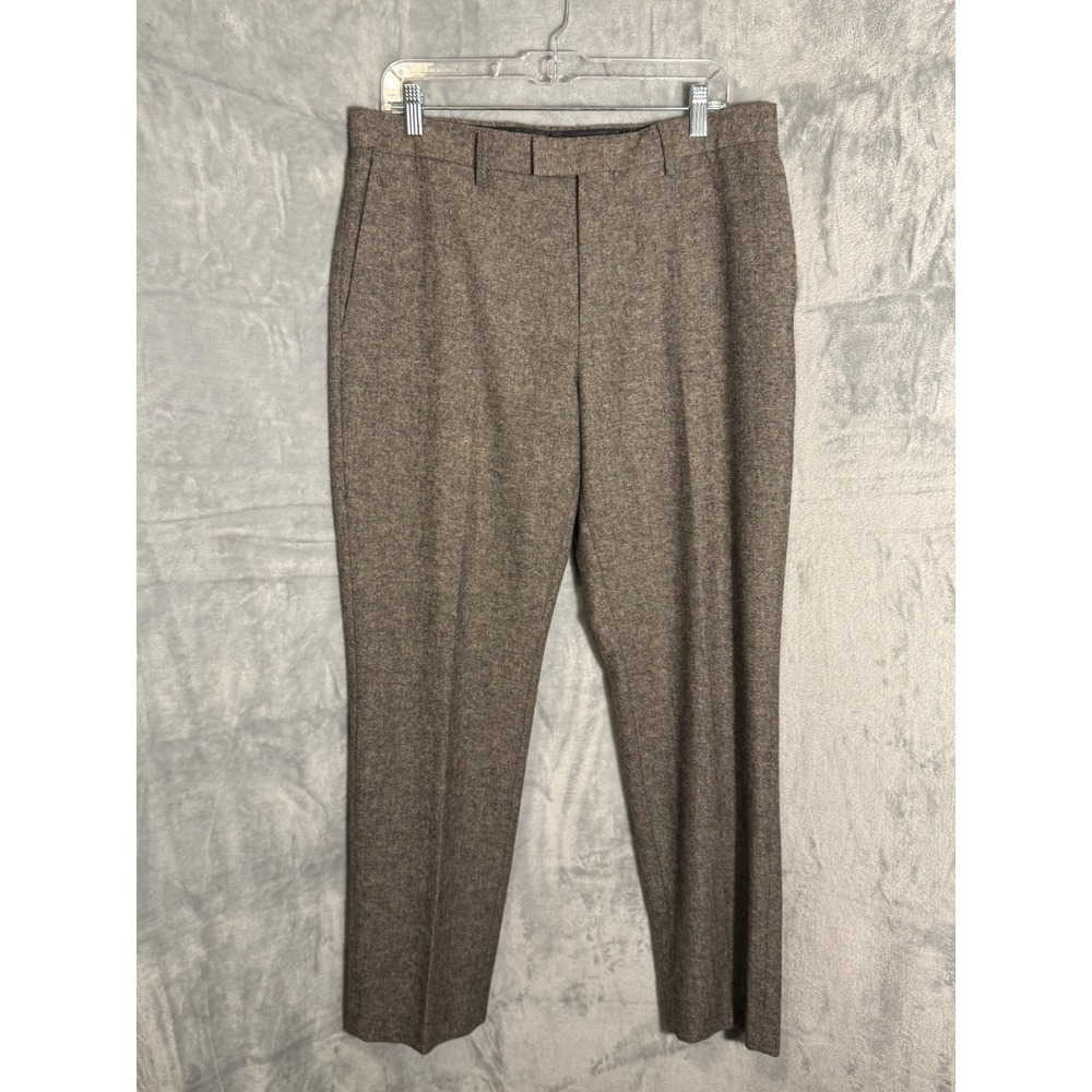 Banana Republic Slim Fit Wool Blend Tweed Dress Pants Brown 33x30 Mens Trousers